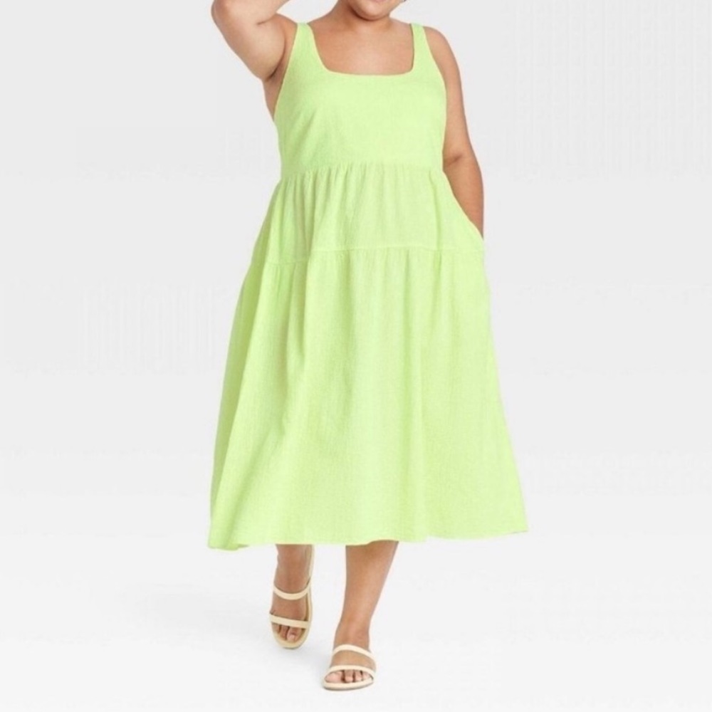 Lime Green Midi Dress